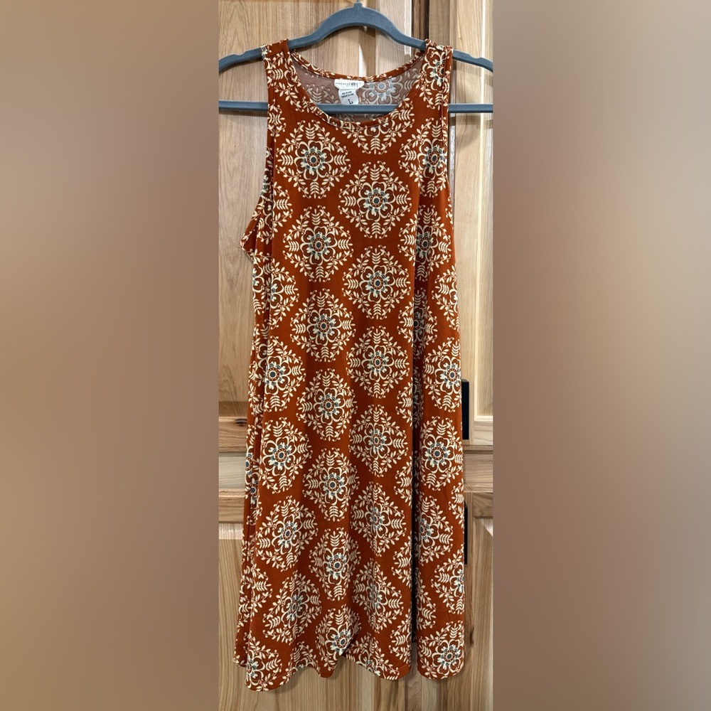 NATURAL LIFE Rust Medallion Sleeveless A-Line Mini Dress